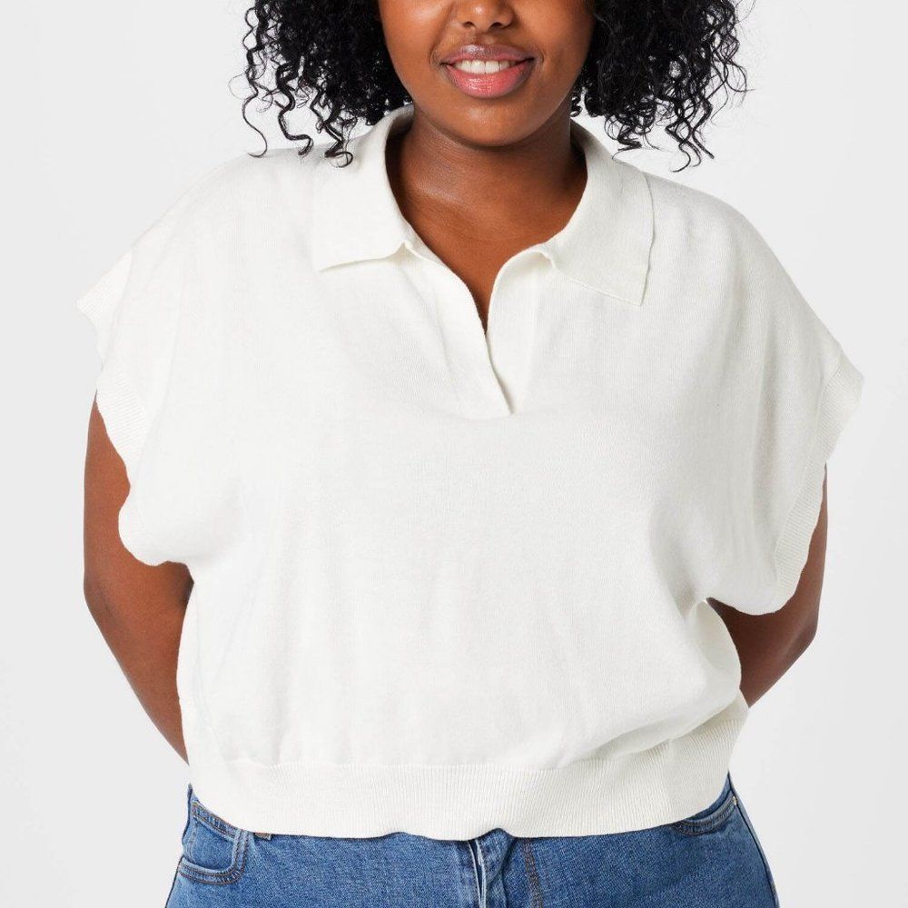 Cotton On Trendy Plus Size Cropped Polo - Picture 2 of 4